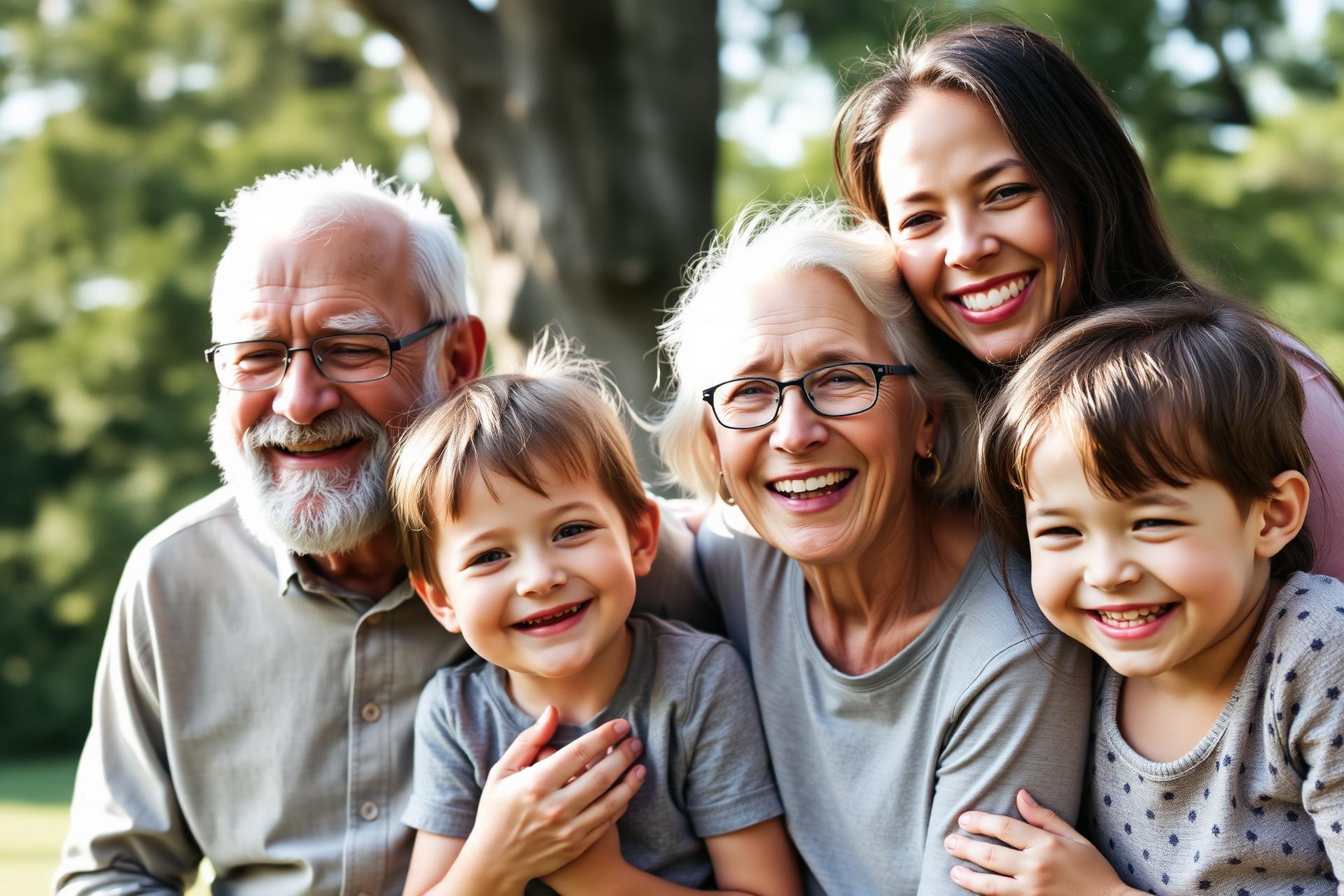 A happy multigenerational family